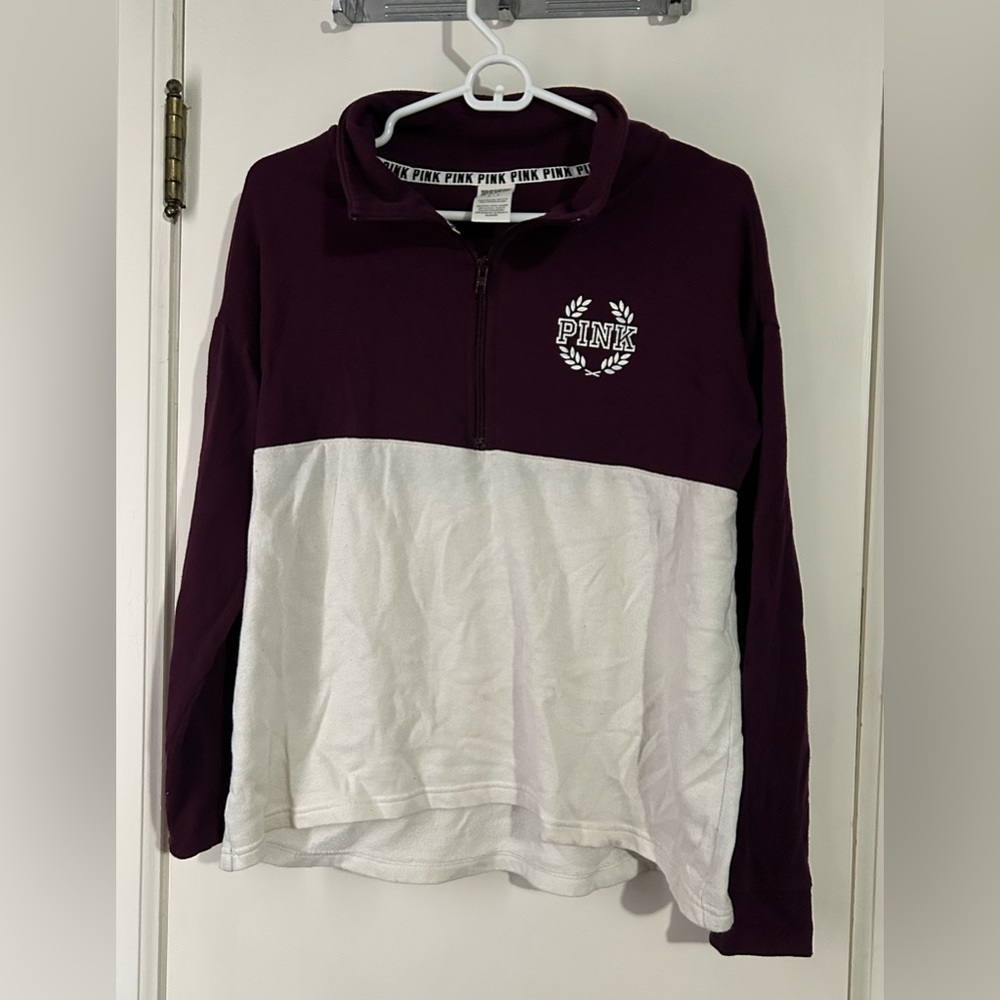 Victoria's Secret Maroon and White Pullover